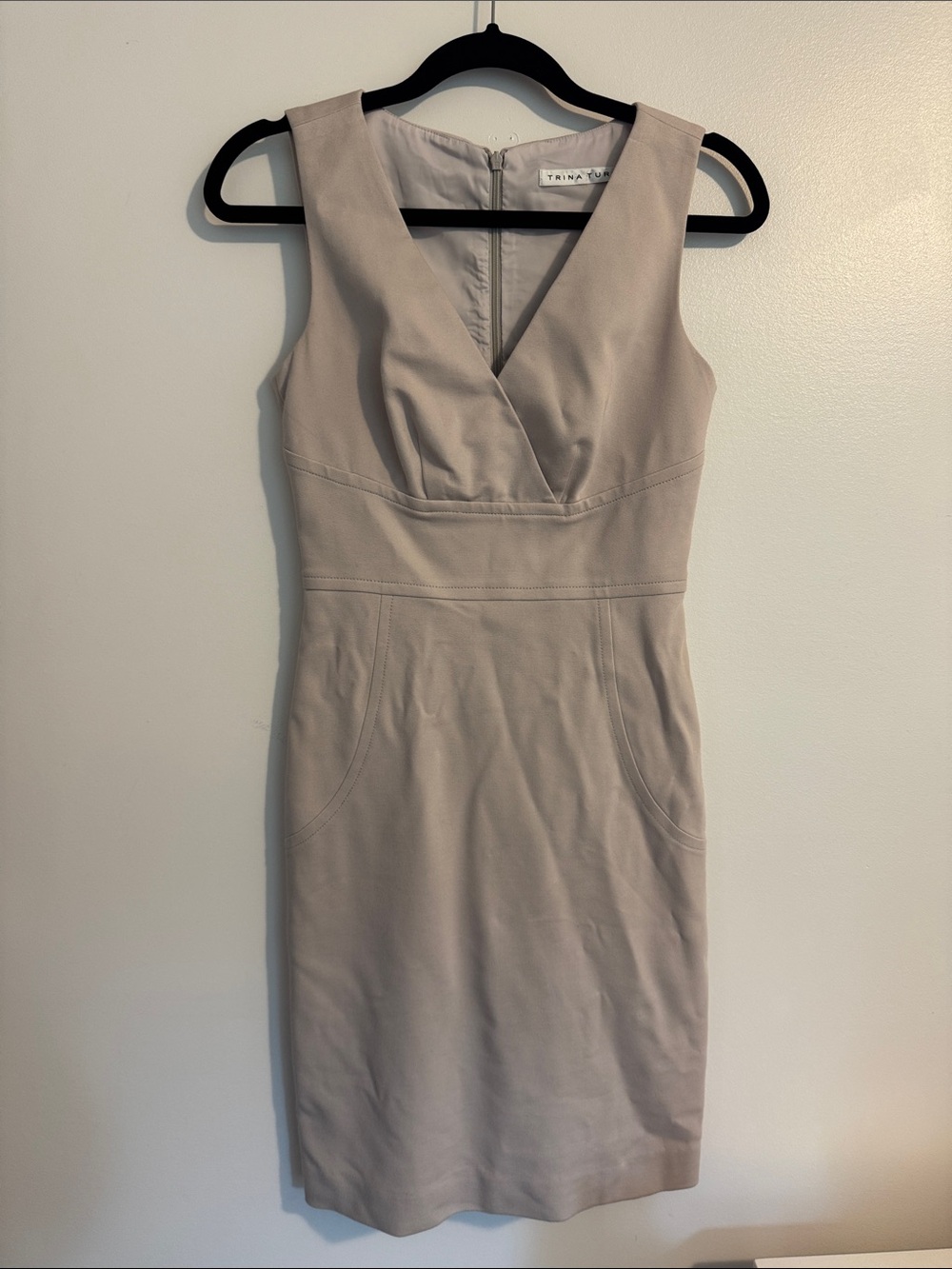 Trina Turk Cocktail Sheath Dress in Beige
